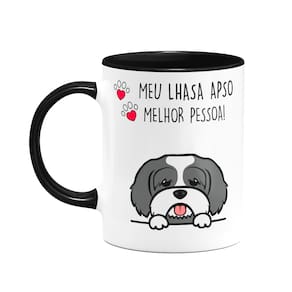 Caneca Dog - Lhasa Apso, melhor pessoa! B-black