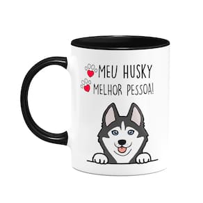 Caneca Dog - Meu Husky siberiano, melhor pessoa! B-black