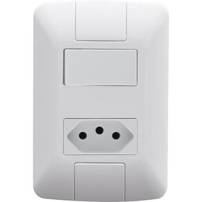 Kit 5 Conjunto 1 Interruptor Simples + Tomada 2P+T 10A Aria