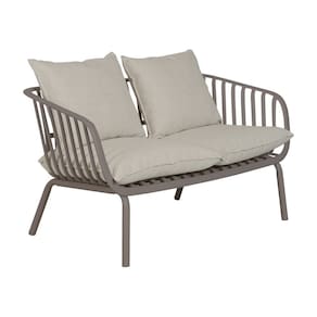 Sofá para Jardim 123,5cm X 77cm Seiva Cinza/Amêndoa