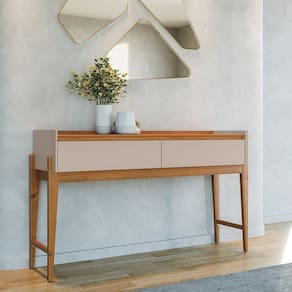 Aparador para Sala de Estar 2 Gavetas Rennes Cedro/Off White