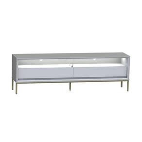 Rack para Tv 65 Polegadas com Led Industrial Off White /Cinza/ Branco