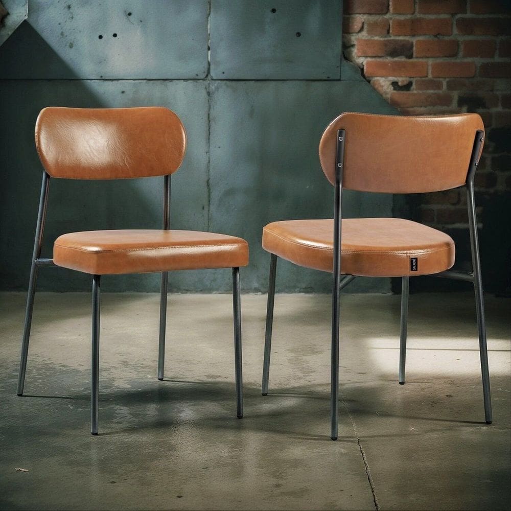Conjunto 2 Cadeiras para Sala de Jantar Lavinia Marrom/Preto