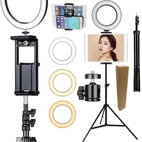 Kit Ring Light Luz Led Anel Iluminador Tripé Suporte Apoio