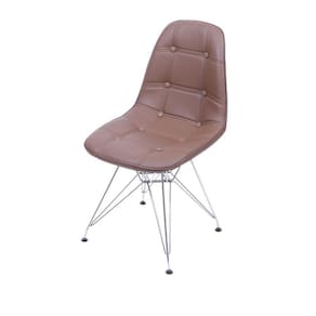 Cadeira Boxbit Dkr Eames Botonê Base Cromada Café