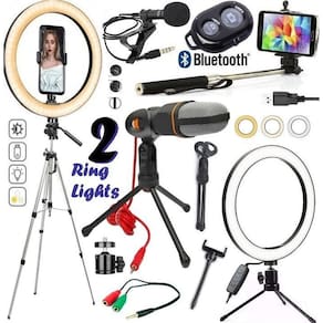 Kit Youtuber Completo Tripé Profissional + 2 Iluminador Anel