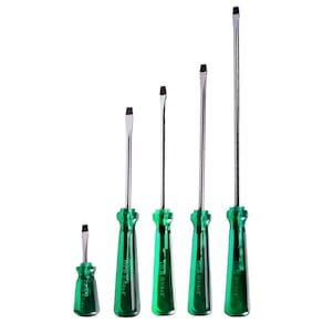 Kit 5 Chaves De Fenda 1/4 Toco A 200Mm Aço Crv Profissional