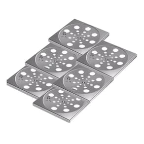 Kit 6 Un Grelha Quadrada Rotativa Inox 10Cm Central