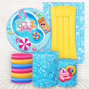 Kit 2 Painéis E Capas 3D Sublimado Pool Party Fkpc-222