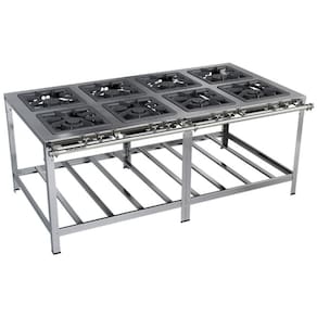 Fogão Industrial Stori Premium 8 Bocas 40x40 M16 Aço Inox 430 Metalmaq