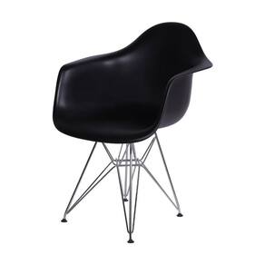 Cadeira Boxbit Dkr Eames Base Cromada Preta