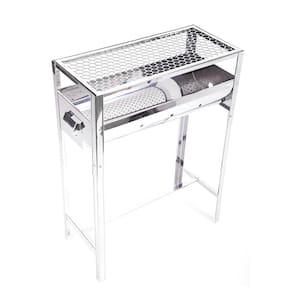 Churrasqueira Inox Portátil com Pé e Grelha - Alta Qualidade