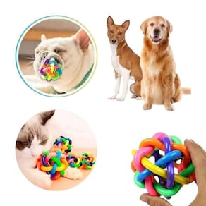 Bola Média Trançada Com Som Brinquedo Para Cães E Gatos