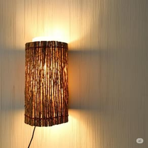 Luminária De Parede Feita De Cacho De Açaí Exclusiva