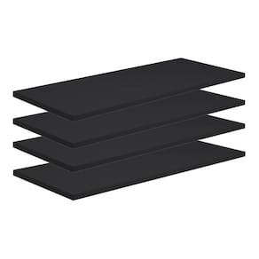 Kit 4 Prateleiras 40X15 Mdf Preto Acompanha Kit Instalação