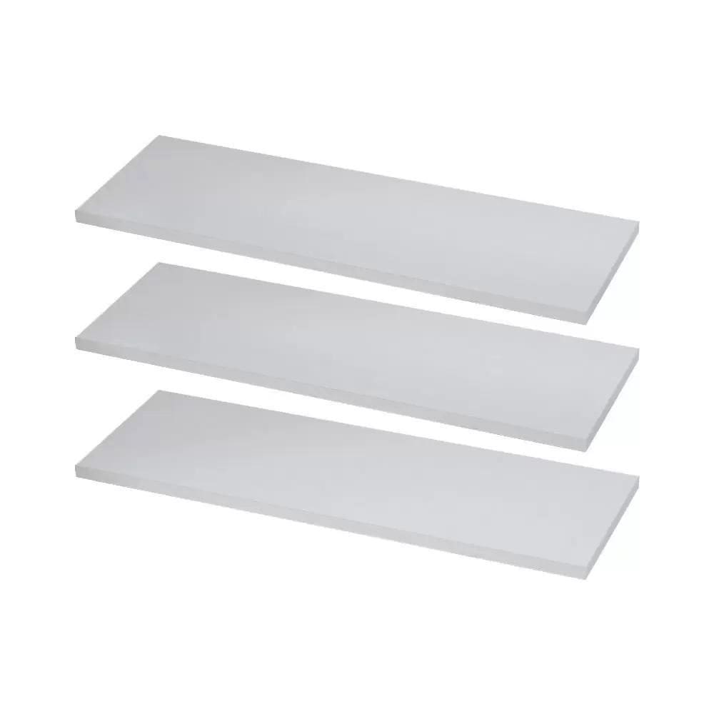 Kit 3 Prateleira Flat Com Fixação Invisível 60Cmx15Cm