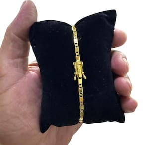Pulseira Piastrine 4Mm Fecho 750 Banhado A Ouro 18K Luxo