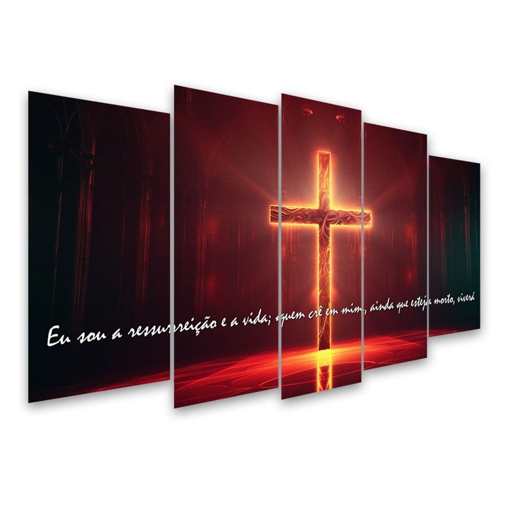 Kit Quadro Decorativo Religioso Para Sala de Estar 158x90cm A169 - Pallazio