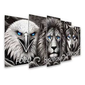 Kit Quadro Decorativo Animais Para Sala de Estar 73x39cm A1 - Pallazio