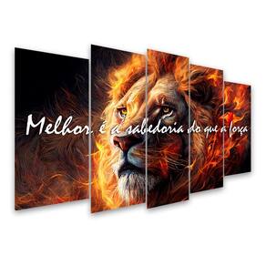 Kit Quadro Decorativo Animais Para Sala de Estar 108x60cm A109 - Pallazio