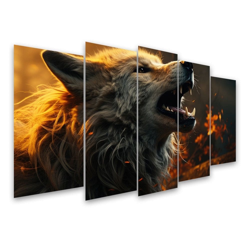 Kit Quadro Decorativo Animais V2 Para Sala de Estar 128x72cm A97 - Pallazio
