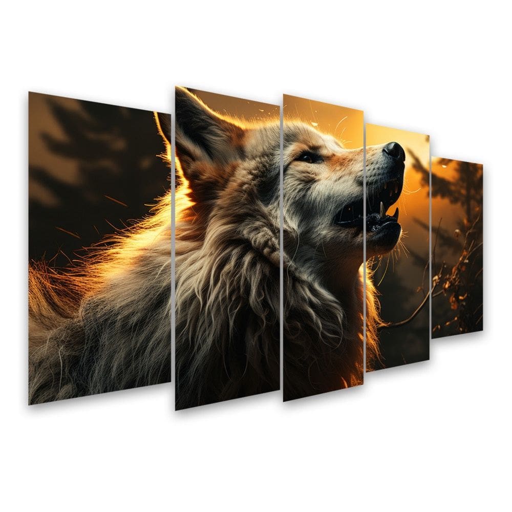 Kit Quadro Decorativo Animais V2 Para Sala de Estar 158x90cm A91 - Pallazio