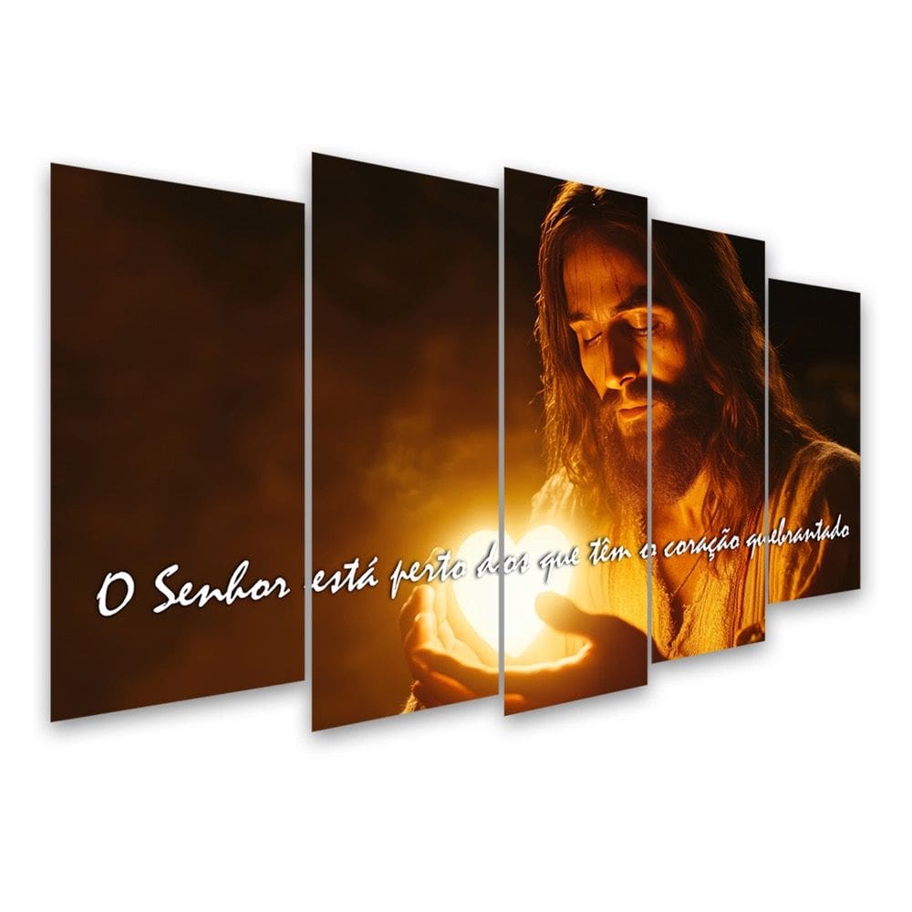 Kit Quadro Decorativo Religioso Para Sala de Estar 128x72cm A103 - Pallazio