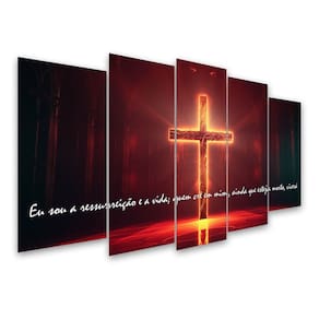 Kit Quadro Decorativo Religioso Para Sala de Estar 88x48cm A169 - Pallazio