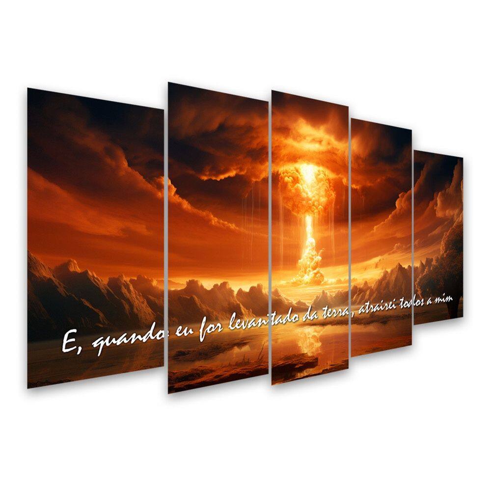Kit Quadro Decorativo Religioso Para Sala de Estar 108x60cm A175 - Pallazio