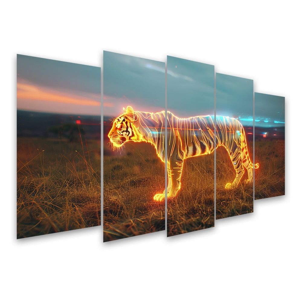 Kit Quadro Decorativo Animais V2 Para Sala de Estar 78x42cm A151 - Pallazio
