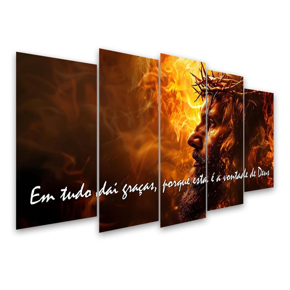 Kit Quadro Decorativo Religioso Para Sala de Estar 88x48cm A163 - Pallazio