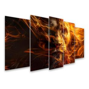 Kit Quadro Decorativo Animais Para Sala de Estar 128x72cm A115 - Pallazio