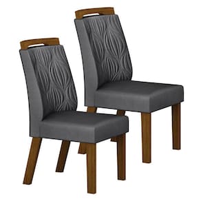 Cadeira para Mesa de Jantar Ilhéus MDF Kit 2 Peças Joli Chumbo - Leifer Móveis
