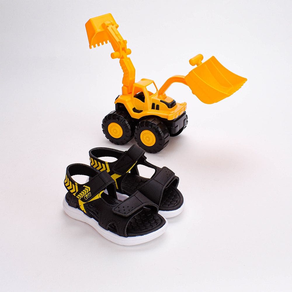 SANDÁLIA KIDY TOYS BABY PRETO/AMARELO Kidy