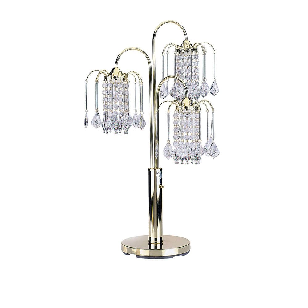 Candeeiro de mesa ORE International 716G com persianas cristalinas