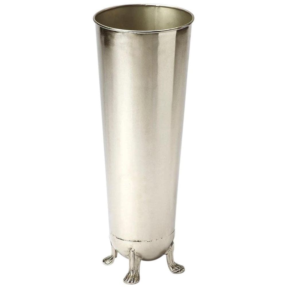 Suporte de guarda-chuva Butler Tanguay em ferro prateado polido