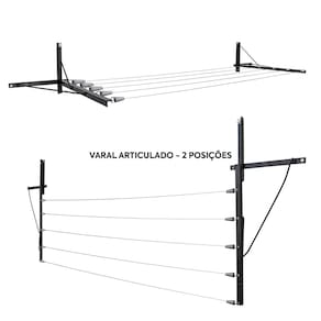 Varal Dobravel,Retrátil,Parede/Muro,Mão Francesa.