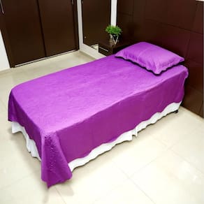 Colcha Cobre Leito Solteiro Poliester Matelado Liso 2pc Roxo