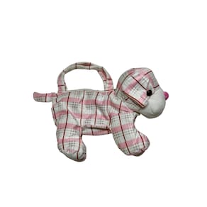 Cachorro De Pelúcia Rosa Que Vira Uma Bolsa Infantil Fofo