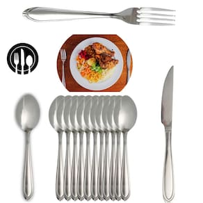 Kit 36 Peças Faca de Churrasco Colher Garfo Light Inox