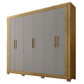 Guarda Roupas Casal 6 Portas 2 Gavetas Qatar Madeirado / Off White Caemmun