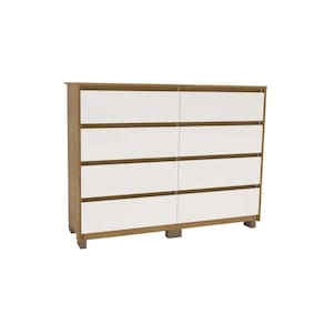 Cômoda de Quarto Coimbra c/ 8 Gavetas Freijo/Off White - Politorno