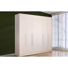 Guarda Roupa Casal Veneza c/ 6 Portas e 4 Gavetas Neve - Tcil Móveis