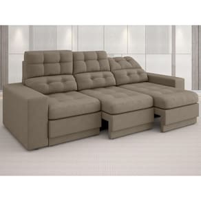 Sofá Jobim 2,05m Assento Retrátil e Reclinável Velosuede - NETSOFAS