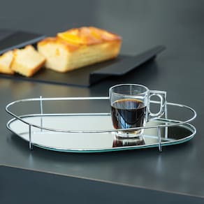 Bandeja Hara Fence Orgânica Base Espelhada 59 x 33 Cm