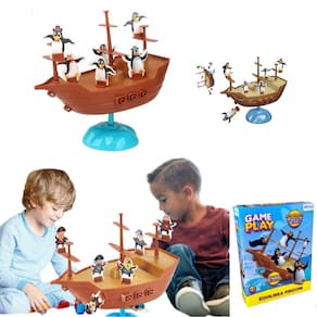 Jogo Interativo Barco Pirata de Equilíbrio 37 Peças Divertido Educativo Brinquedo Infantil