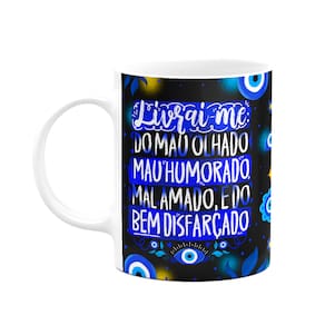 Caneca Proteção Olho grego - Livrai-me do mal - B-dark