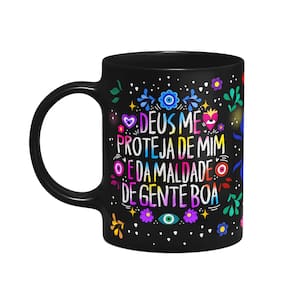 Caneca Proteção - Deus me proteja de mim - Preta