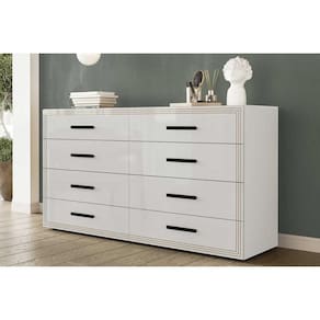 Cômoda de Quarto Valência c/ 8 Gavetas Branco - Politorno