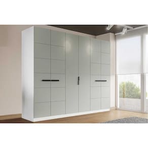 Guarda Roupa Casal 6 Portas e 4 Gavetas Lisboa Branco/Verde - Politorno